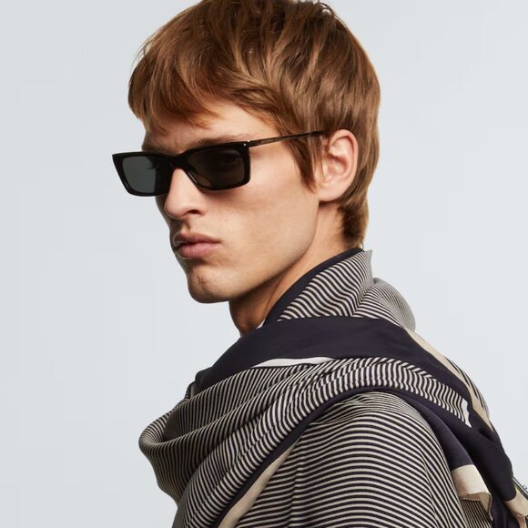 NEW SL766 001 SAINT LAURENT SUNGLASSES UNISEX BLACK SQUARE EYEWEAR - Picture 3 of 5